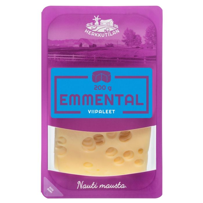 Herkkutilan Emmentaljuusto 200g viipaloitu laktoositon