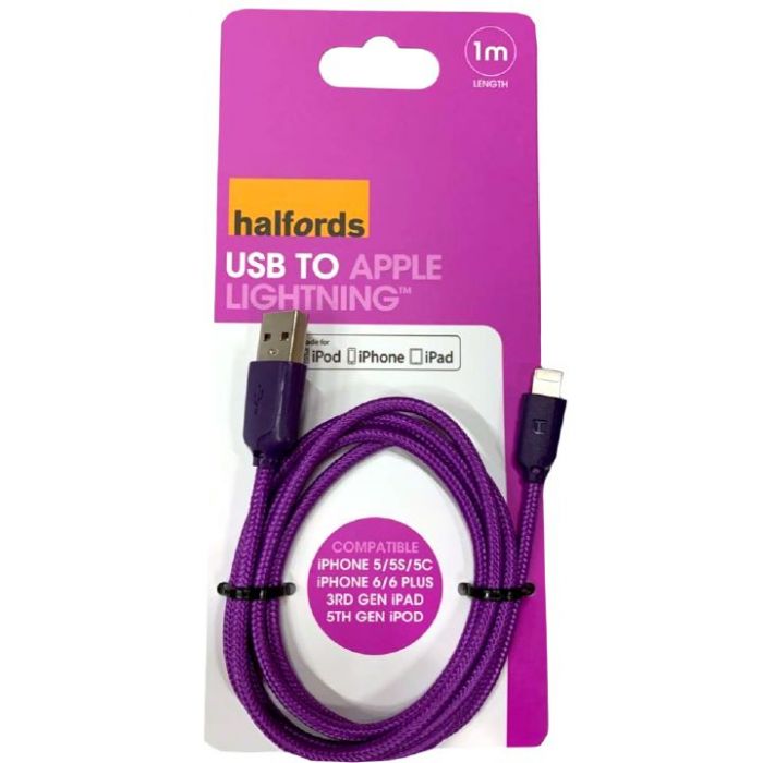 Halfords Lightning mfi kaapeli 1 m lila