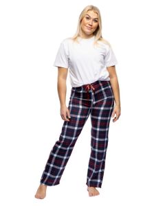 Naisten flanelliset pyjamahousut tummansiniset