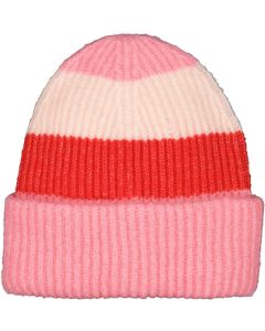 Lasten raidallinen neulepipo pinkki