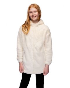 Lasten hupullinen teddytakki, luonnonvalkoinen