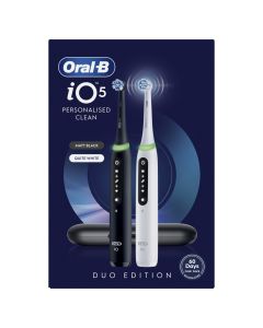 iO5 Mattamusta Valkoinen Duo s&auml;hk&ouml;hammasharja + matkakotelo