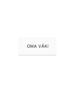 Pyyhekyltti oma väki 3x5 cm valkoinen