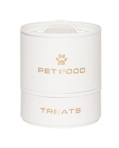 Lemmikin ruoka- ja herkkulaatikko Tassu 2-osainen valkoinen