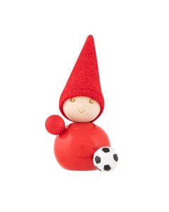 Jalkapalloilija-tonttu 9 cm , punainen