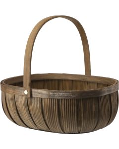 Kantokahvallinen puulastukori ruskea koko L