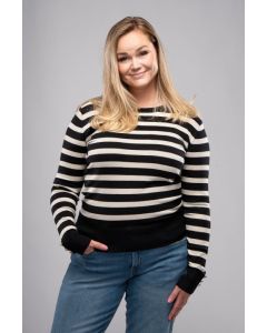 Naisten neule, musta/beige