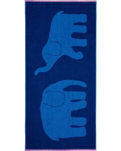 Elefantti vapaa -kylpypyyhe 70x150 cm, sininen
