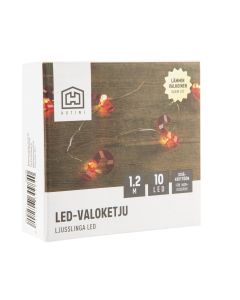 Valoketju karkkikepit 10 LED 0,9 m IP20, lämmin valkoinen
