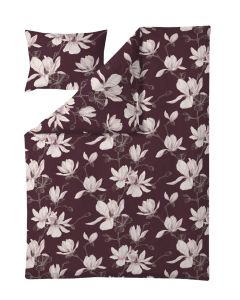 Satiinipussilakanasetti Magnolia 150x210cm viini/roosa