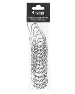 Suihkuverhorenkaat 12 kpl kromi