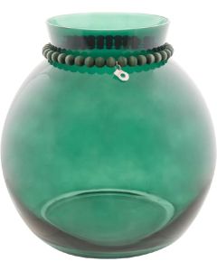 Kupla lasimaljakko 22 cm, vihreä