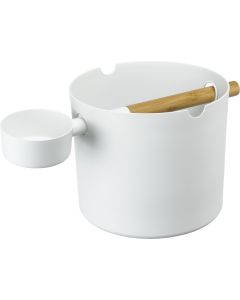 Saunakiulu ja löylykauha valkoinen