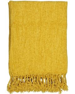Hapsullinen Chenille torkkupeite 130x170 cm keltainen
