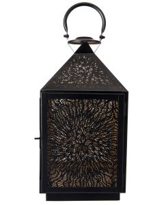 Lyhty koristekuviolla musta, 40 cm