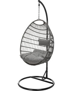 Riipputuoli + istuin- ja niskatyyny harmaa