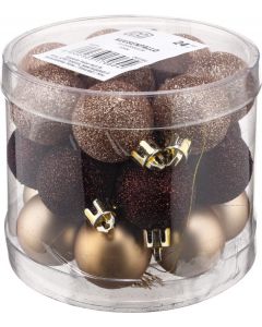 Joulukuusenpallo 24kpl mini beige/ruskea