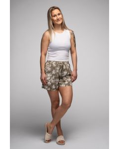 Naisten shortsit, vihreä/luonnonvalkoinen