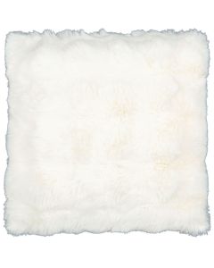 Tekoturkis koristetyyny 45x45cm, valkoinen