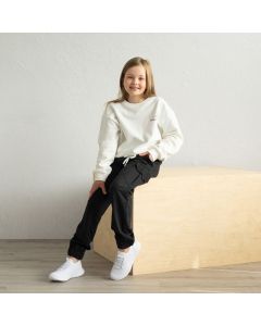 Nuorten collegepusero, valkoinen