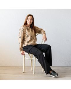 Naisten pusero, beige/musta