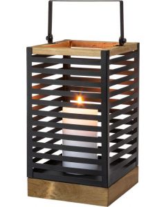 Metallirunkoinen lyhty 26 cm musta
