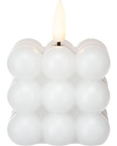 Kupla LED-kynttilä 8 cm, valkoinen