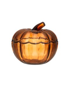 Säilytyskulho Kurpitsa kannellinen ruskea lasia 17,5x17,5x15,5