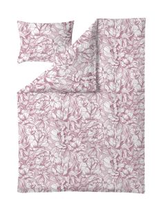 Pioni satiinipussilakanasetti roosa 150x210 cm