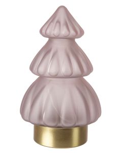 Kuusi LED koriste vaaleanpunainen 20 cm