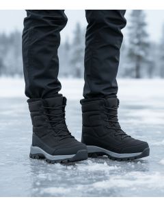 Talvikengät, käännettävä liukueste, musta 42-46