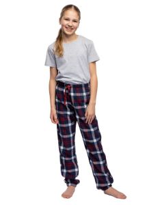 Lasten flanelliset pyjamahousut tummansiniset
