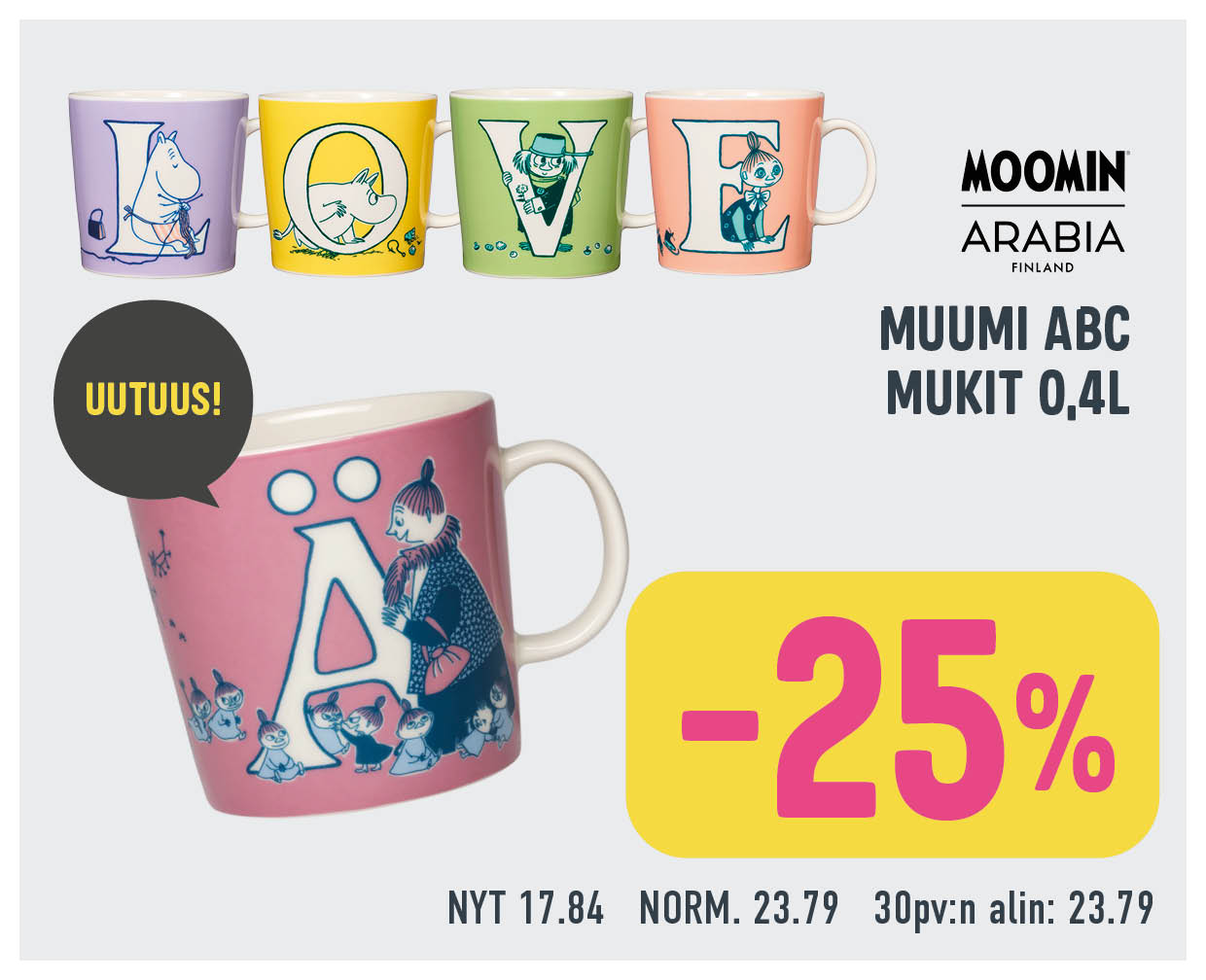 Muumi ABC mukit